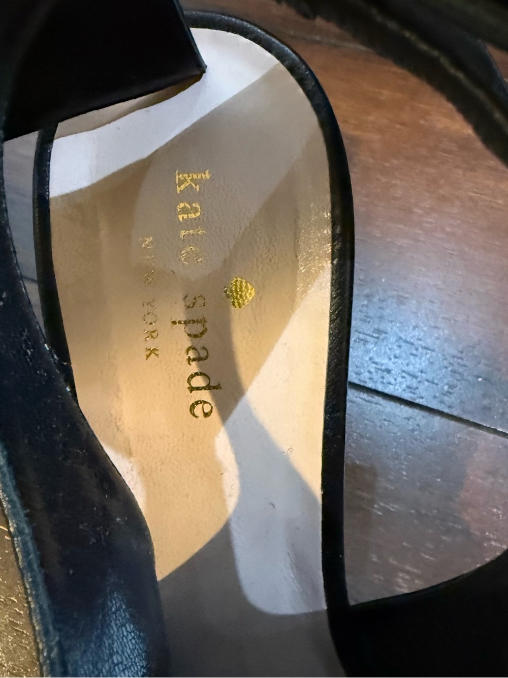 kate spade Black Leather Peep-Toe Heel with Back Bow - Picture 6 of 10